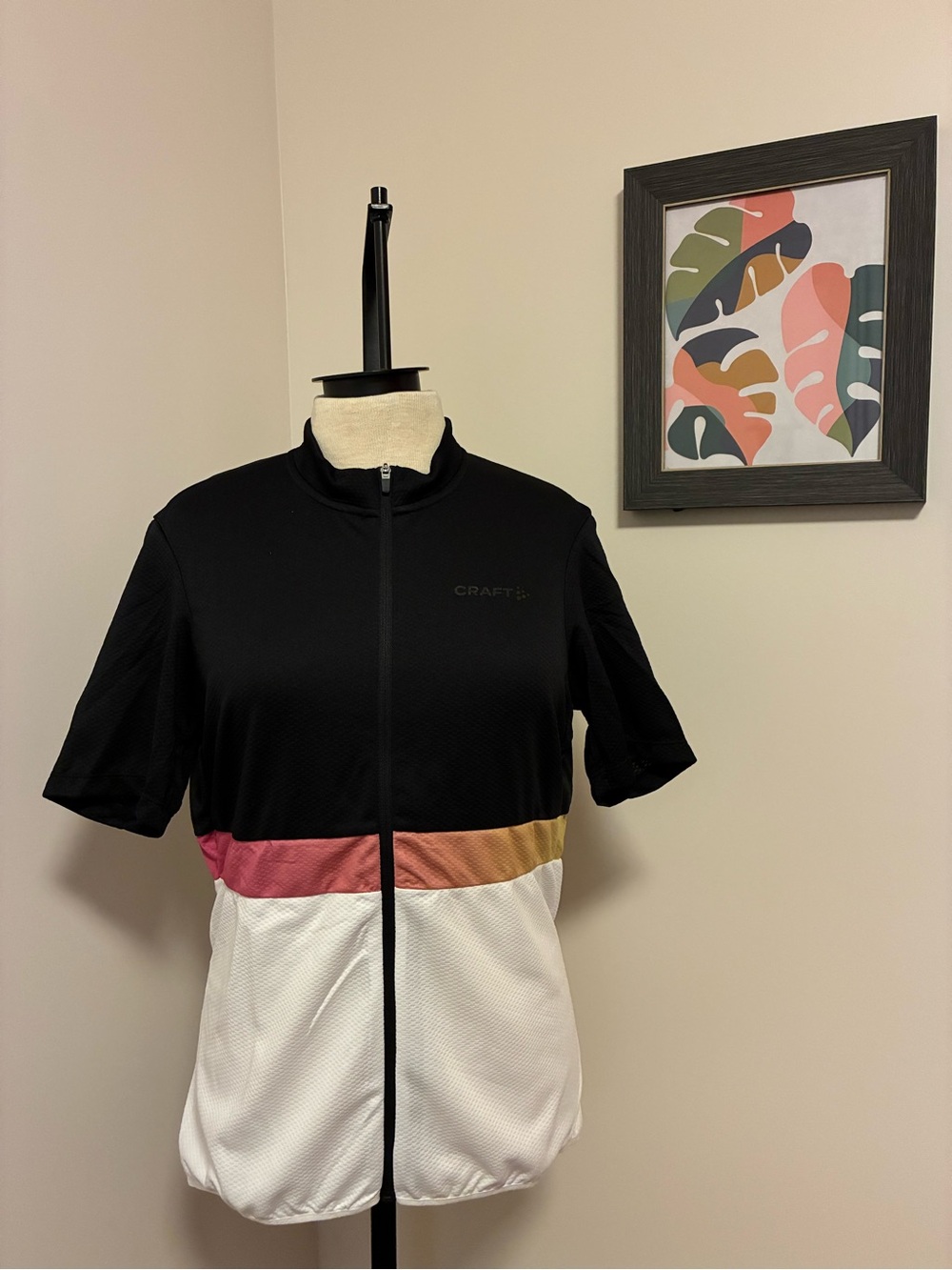 Craft Women's Short-Sleeve Colorblock Cycling Jersey - Black, White, Pink & Gold